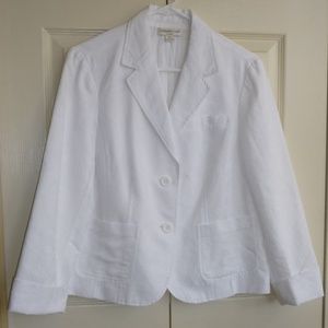 Coldwater Creek White Jacquard Blazer